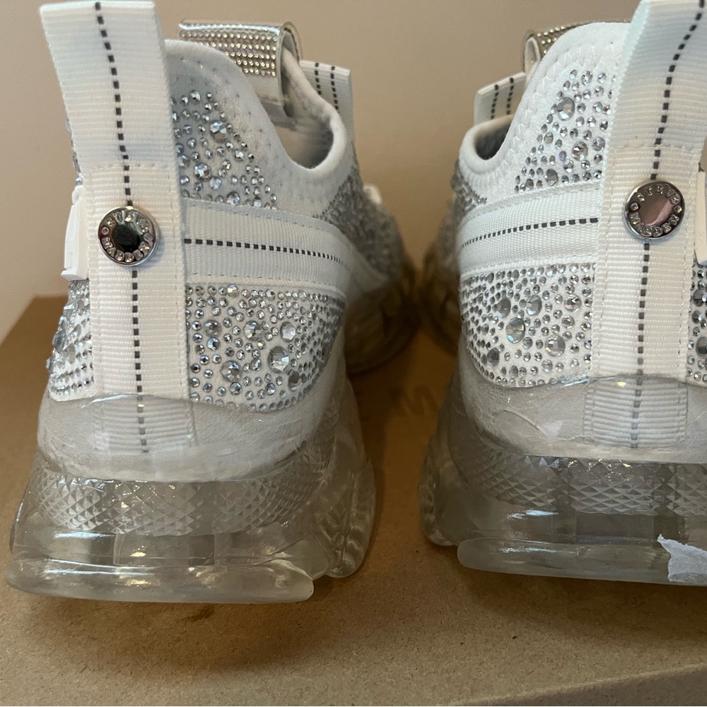 Steve Madden White Rhinestone Sneakers - Picture 2 of 12